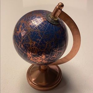 rose gold & blue mini globe.